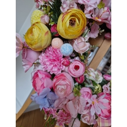 Wianek wiosenny wielkanocny na drzwi Pastelowy Poranek 50 cm